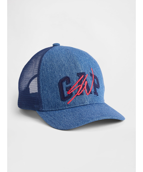 GAP(ギャップ)の「Gap × Sean Wotherspoon デニム&メッシュロゴ ベースボールハット(キャップ・メンズ・インディゴブルー・ONE SIZE)」の7枚目の写真