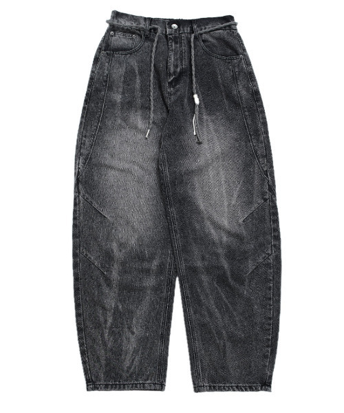 ARULE(アルール)の「『ARULE/アルール』紐付き加工ワイドデニムパンツ【GC】(デニムパンツ・メンズ・ブラック・M/L)」の6枚目の写真