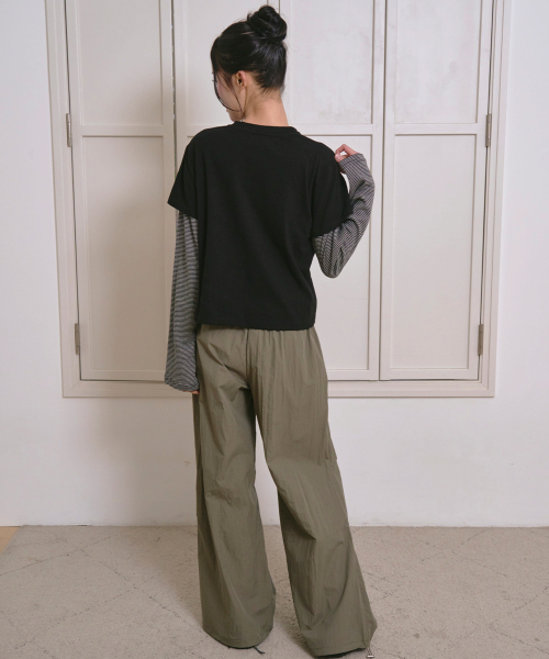 THE GREEN LAB（ザグリーンラボ）の「スターパッチSTレイヤードTシャツ[ブラック]（Tシャツ/カットソー・レディース・その他・FREE）」の8枚目の写真