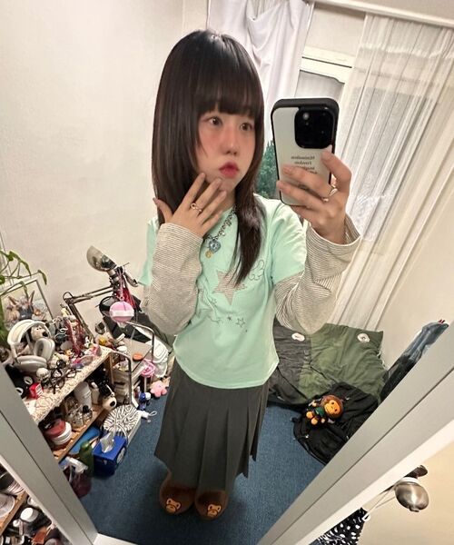 THE GREEN LAB（ザグリーンラボ）の「スターパッチSTレイヤードTシャツ[ブラック]（Tシャツ/カットソー・レディース・その他・FREE）」の22枚目の写真