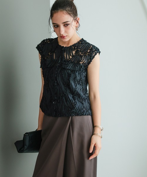 Callarus（カラルス）の「【セットアップ】コード刺繍ブラウス＋アシメデザインパンツセットアップ［Callarus］（その他パンツ・レディース・ブラック系その他/ホワイト系その他・LL/L/M/S）」の18枚目の写真