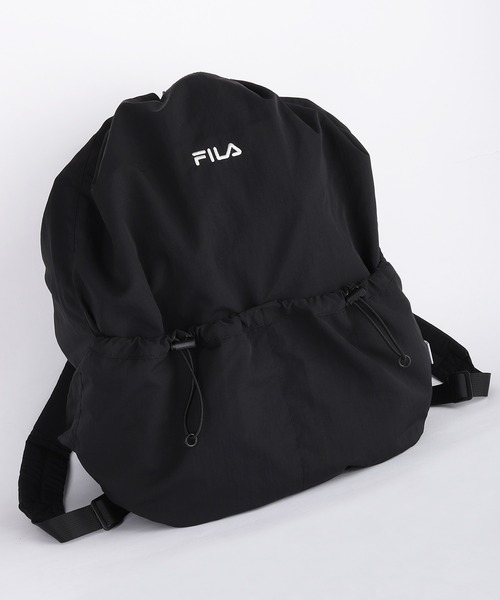 FILA(フィラ)の「FILA / フィラ ドローコード ナイロン 2WAYバッグ 軽量 大容量 A4対応(バックパック/リュック・メンズ・ブラック/ライトグレー/チャコール・FREE)」の1枚目の写真