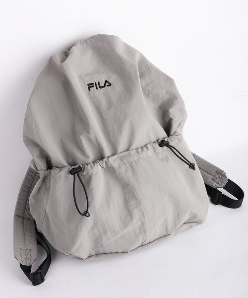 FILA(フィラ)の「FILA / フィラ ドローコード ナイロン 2WAYバッグ 軽量 大容量 A4対応(バックパック/リュック・メンズ・ブラック/ライトグレー/チャコール・FREE)」の4枚目の写真