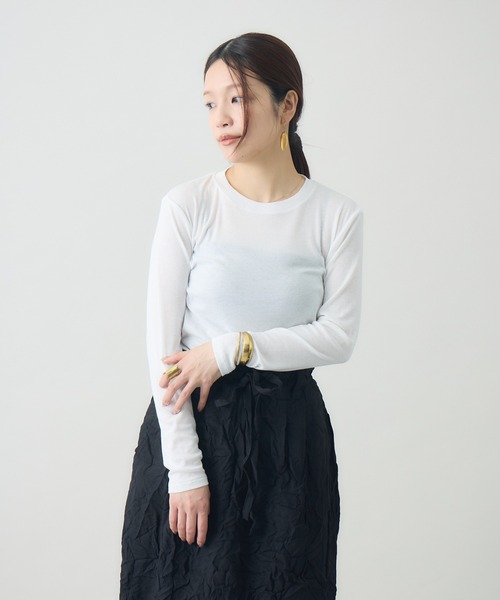 kuros'(クロス)の「スマイルコットン長袖T(Tシャツ/カットソー・レディース・ブラック/ホワイト・MEDIUM/SMALL)」の22枚目の写真