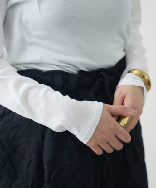 kuros'(クロス)の「スマイルコットン長袖T(Tシャツ/カットソー・レディース・ブラック/ホワイト・MEDIUM/SMALL)」の5枚目の写真