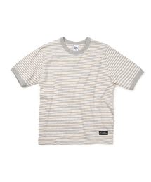 FREEMARIO（フリーマリオ）の「モノストライプリンガーTシャツ[グレー]（Tシャツ/カットソー）」