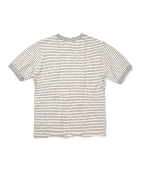 FREEMARIO（フリーマリオ）の「モノストライプリンガーTシャツ[グレー]（Tシャツ/カットソー・レディース・グレー・SMALL/MEDIUM）」の2枚目の写真