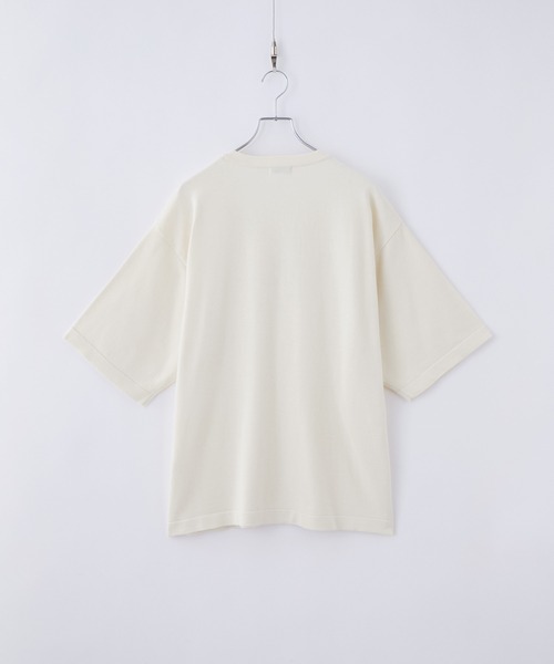 cussil(クシル)の「【cussil/クシル】メタルアイレットレースアップサマーニット半袖Tシャツ(Tシャツ/カットソー・メンズ・オフホワイト/ブラック・L/M/S)」の19枚目の写真