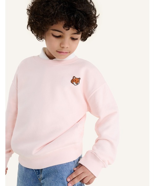 Maison Kitsune(メゾンキツネ)の「FOX HEAD KID SWEATSHIRT(スウェット・キッズ・ベビーピンク/ネイビー・12/10/8/6/4)」の2枚目の写真