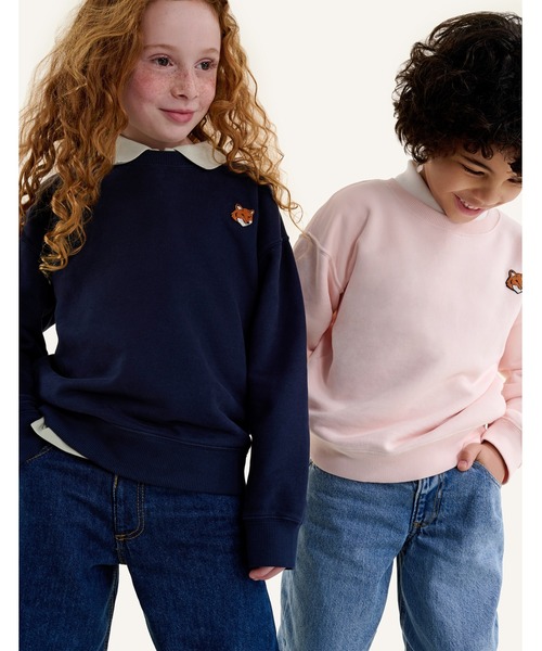 Maison Kitsune(メゾンキツネ)の「FOX HEAD KID SWEATSHIRT(スウェット・キッズ・ベビーピンク/ネイビー・12/10/8/6/4)」の5枚目の写真