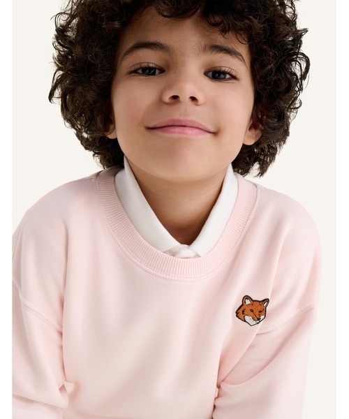 Maison Kitsune(メゾンキツネ)の「FOX HEAD KID SWEATSHIRT(スウェット・キッズ・ベビーピンク/ネイビー・12/10/8/6/4)」の4枚目の写真