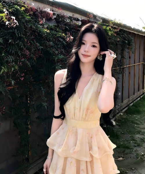 Aelina(エリナ)の「花柄ワンピース(ワンピース・レディース・ベージュ/イエロー・FREE)」の17枚目の写真