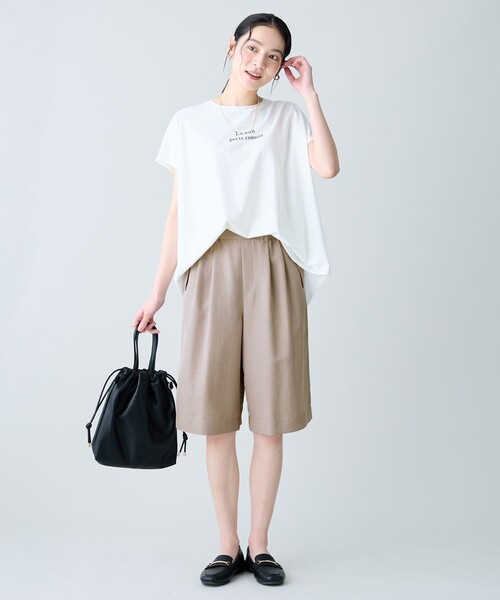 ANY(エニィ)の「ブリーズタックハーフパンツ(セットアップ着用可)(その他パンツ・レディース・ベージュ系/ダークブラウン系・F)」の20枚目の写真