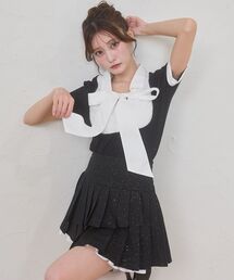 MAJESTIC LEGON | 2wayリボンレイヤードライクトップス(Tシャツ/カットソー)