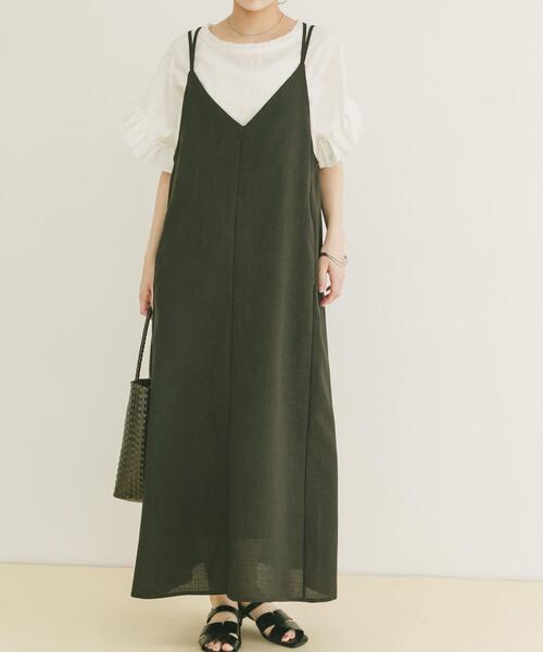 ITEMS URBANRESEARCH(アイテムズ アーバンリサーチ)の「『洗濯可』リネンライクバックリボンワンピース(ワンピース・レディース・チャコールグレー/ベージュ/オレンジ・FREE)」の4枚目の写真