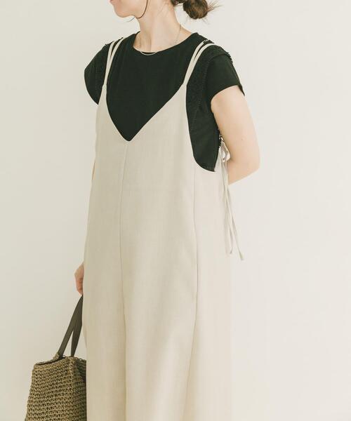 ITEMS URBANRESEARCH(アイテムズ アーバンリサーチ)の「『洗濯可』リネンライクバックリボンワンピース(ワンピース・レディース・チャコールグレー/ベージュ/オレンジ・FREE)」の10枚目の写真