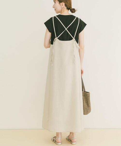 ITEMS URBANRESEARCH(アイテムズ アーバンリサーチ)の「『洗濯可』リネンライクバックリボンワンピース(ワンピース・レディース・チャコールグレー/ベージュ/オレンジ・FREE)」の12枚目の写真