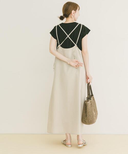 ITEMS URBANRESEARCH(アイテムズ アーバンリサーチ)の「『洗濯可』リネンライクバックリボンワンピース(ワンピース・レディース・チャコールグレー/ベージュ/オレンジ・FREE)」の13枚目の写真