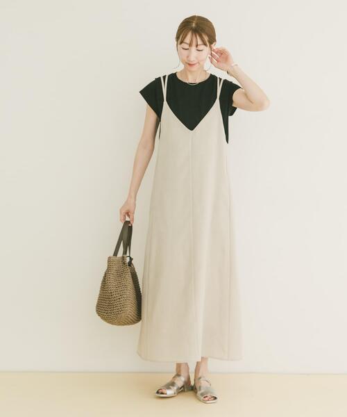 ITEMS URBANRESEARCH(アイテムズ アーバンリサーチ)の「『洗濯可』リネンライクバックリボンワンピース(ワンピース・レディース・チャコールグレー/ベージュ/オレンジ・FREE)」の14枚目の写真