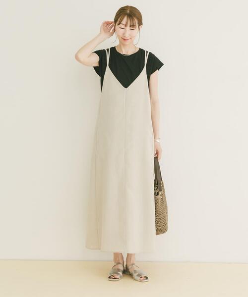 ITEMS URBANRESEARCH(アイテムズ アーバンリサーチ)の「『洗濯可』リネンライクバックリボンワンピース(ワンピース・レディース・チャコールグレー/ベージュ/オレンジ・FREE)」の15枚目の写真