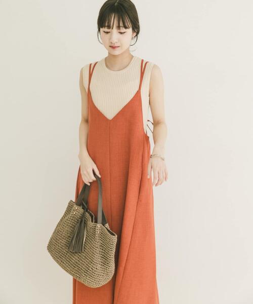 ITEMS URBANRESEARCH(アイテムズ アーバンリサーチ)の「『洗濯可』リネンライクバックリボンワンピース(ワンピース・レディース・チャコールグレー/ベージュ/オレンジ・FREE)」の20枚目の写真