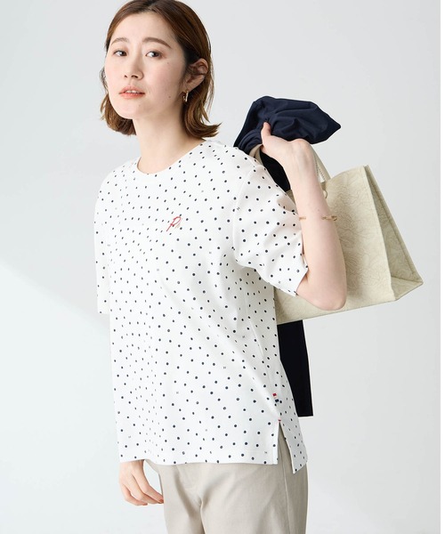 Petit Honfleur(プチオンフルール)の「ドットプリントTシャツ(Tシャツ/カットソー・レディース・アイボリー/ネイビー/ホワイト・M/L)」の19枚目の写真