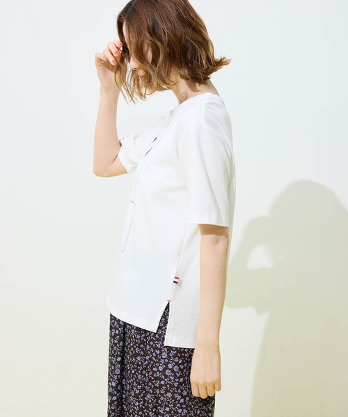 Petit Honfleur(プチオンフルール)の「ドットプリントTシャツ(Tシャツ/カットソー・レディース・アイボリー/ネイビー/ホワイト・M/L)」の5枚目の写真