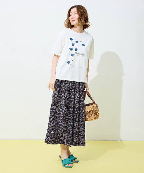 Petit Honfleur(プチオンフルール)の「ドットプリントTシャツ(Tシャツ/カットソー・レディース・アイボリー/ネイビー/ホワイト・M/L)」の8枚目の写真
