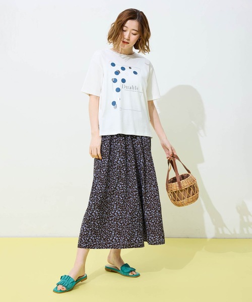 Petit Honfleur(プチオンフルール)の「ドットプリントTシャツ(Tシャツ/カットソー・レディース・アイボリー/ネイビー/ホワイト・M/L)」の9枚目の写真