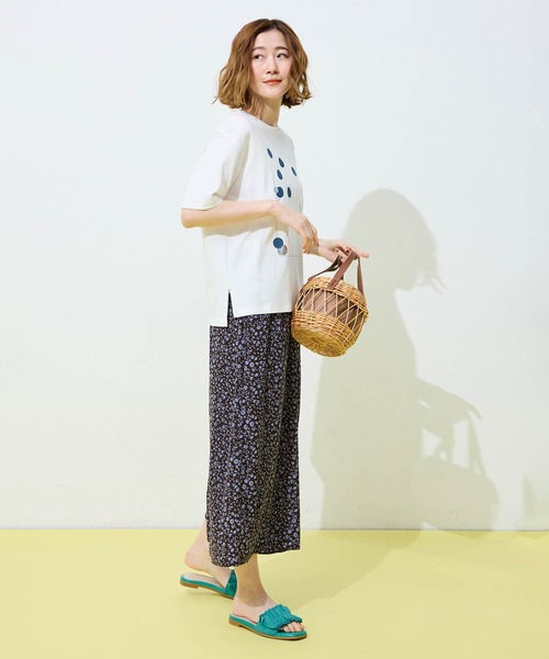 Petit Honfleur(プチオンフルール)の「ドットプリントTシャツ(Tシャツ/カットソー・レディース・アイボリー/ネイビー/ホワイト・M/L)」の10枚目の写真