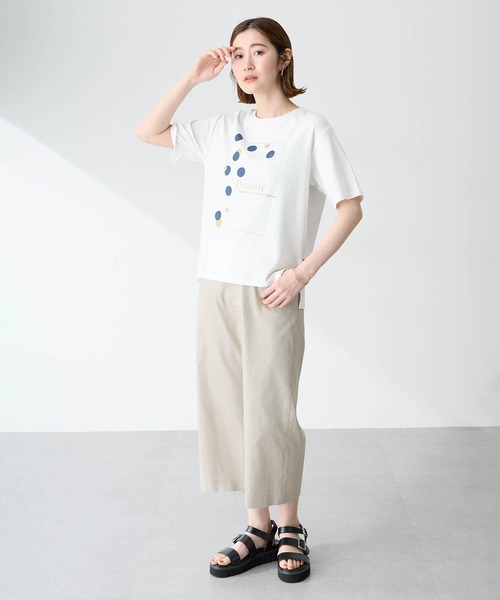Petit Honfleur(プチオンフルール)の「ドットプリントTシャツ(Tシャツ/カットソー・レディース・アイボリー/ネイビー/ホワイト・M/L)」の12枚目の写真