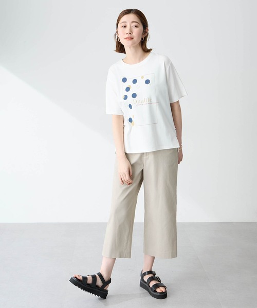 Petit Honfleur(プチオンフルール)の「ドットプリントTシャツ(Tシャツ/カットソー・レディース・アイボリー/ネイビー/ホワイト・M/L)」の13枚目の写真
