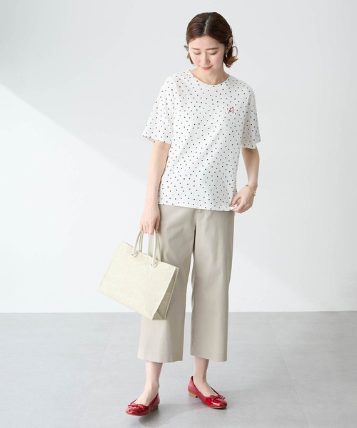 Petit Honfleur(プチオンフルール)の「ドットプリントTシャツ(Tシャツ/カットソー・レディース・アイボリー/ネイビー/ホワイト・M/L)」の15枚目の写真