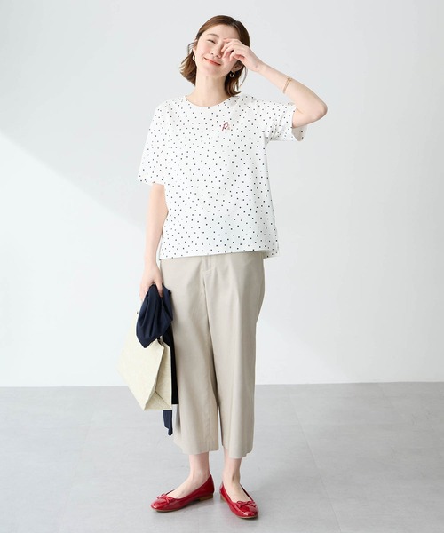 Petit Honfleur(プチオンフルール)の「ドットプリントTシャツ(Tシャツ/カットソー・レディース・アイボリー/ネイビー/ホワイト・M/L)」の16枚目の写真