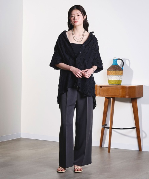 ROSE BUD(ローズバッド)の「TUCK EASY SLACKS(スラックス・レディース・チャコールグレー/ブラウン・S/M)」の6枚目の写真