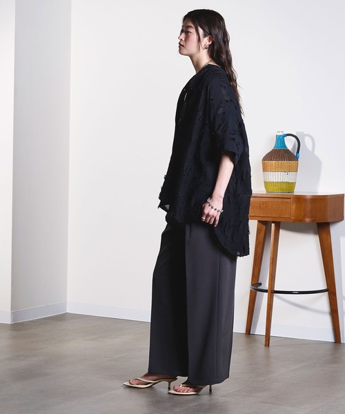 ROSE BUD(ローズバッド)の「TUCK EASY SLACKS(スラックス・レディース・チャコールグレー/ブラウン・S/M)」の7枚目の写真