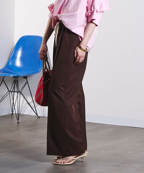 ROSE BUD(ローズバッド)の「TUCK EASY SLACKS(スラックス・レディース・チャコールグレー/ブラウン・S/M)」の13枚目の写真