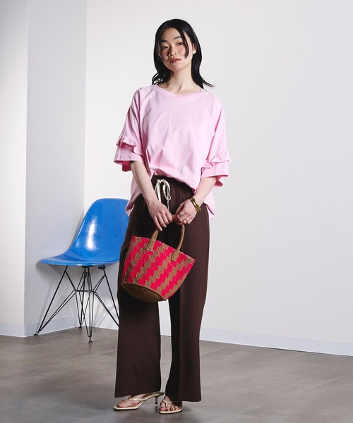 ROSE BUD(ローズバッド)の「TUCK EASY SLACKS(スラックス・レディース・チャコールグレー/ブラウン・S/M)」の16枚目の写真