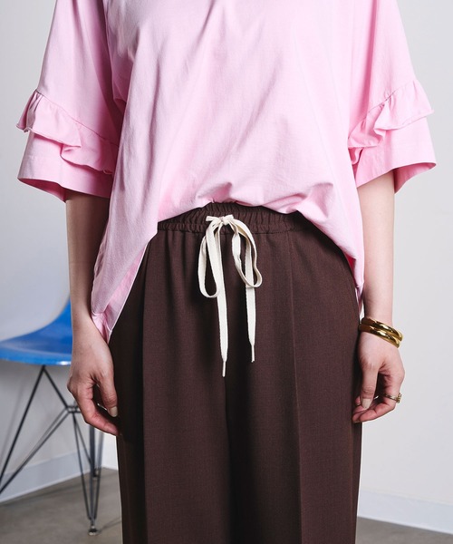 ROSE BUD(ローズバッド)の「TUCK EASY SLACKS(スラックス・レディース・チャコールグレー/ブラウン・S/M)」の19枚目の写真