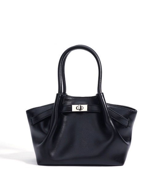 NiiNa(ニーナ)の「【 NiiNa / ニーナ 】高品質牛革 2way ラウンドフォルム レザーバッグ(インナーポーチ付き)(ショルダーバッグ・レディース・ブラック・FREE)」の1枚目の写真