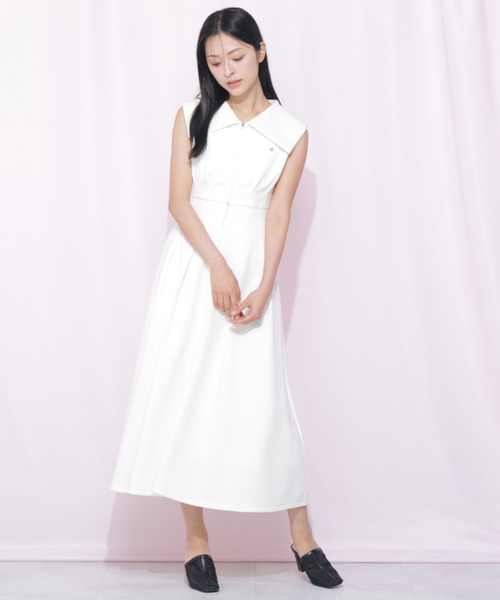 JILL by JILL STUART(ジルバイジルスチュアート)の「ダイバー襟付きワンピース(ワンピース・レディース・ピンク/ホワイト/ネイビー・FREE)」の8枚目の写真