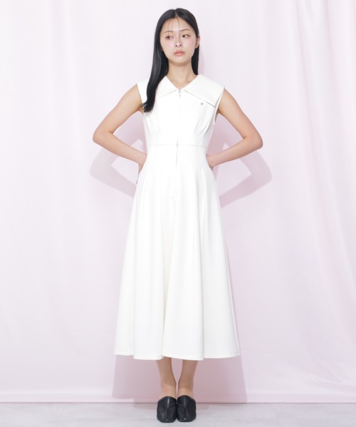 JILL by JILL STUART(ジルバイジルスチュアート)の「ダイバー襟付きワンピース(ワンピース・レディース・ピンク/ホワイト/ネイビー・FREE)」の9枚目の写真