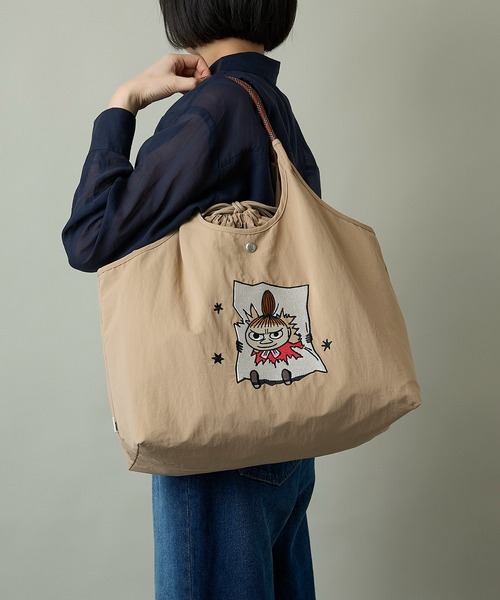 MOOMIN（ムーミン）の「【MOOMIN】(ムーミン) 軽量 保温保冷 A4 B4収納 軽撥水 刺繍 マルシェバッグ RMPK-01HR（ショルダーバッグ・レディース・ライトグレー/ネイビー/ベージュ/カーキ・ONE SIZE）」の10枚目の写真