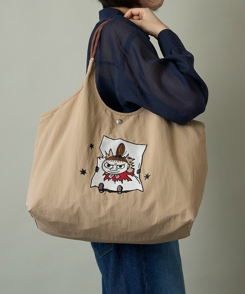 MOOMIN（ムーミン）の「【MOOMIN】(ムーミン) 軽量 保温保冷 A4 B4収納 軽撥水 刺繍 マルシェバッグ RMPK-01HR（ショルダーバッグ・レディース・ライトグレー/ネイビー/ベージュ/カーキ・ONE SIZE）」の8枚目の写真