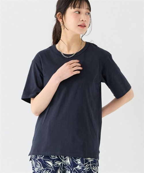 nissen(ニッセン)の「綿100%汗染みしにくいクルーネック5分袖Tシャツ<大きいサイズ有>(Tシャツ/カットソー・レディース・ダークグリーン/カーキ/ブラック/モカ/ピンク/イエロー/ネイビー/オフホワイト・3L/L/LL/S/M)」の6枚目の写真
