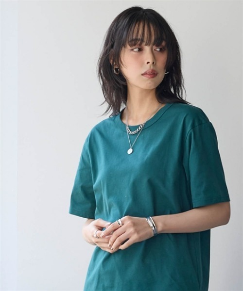 nissen(ニッセン)の「綿100%汗染みしにくいクルーネック5分袖Tシャツ<大きいサイズ有>(Tシャツ/カットソー・レディース・ダークグリーン/カーキ/ブラック/モカ/ピンク/イエロー/ネイビー/オフホワイト・3L/L/LL/S/M)」の15枚目の写真
