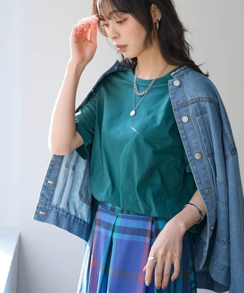 nissen(ニッセン)の「綿100%汗染みしにくいクルーネック5分袖Tシャツ<大きいサイズ有>(Tシャツ/カットソー・レディース・ダークグリーン/カーキ/ブラック/モカ/ピンク/イエロー/ネイビー/オフホワイト・3L/L/LL/S/M)」の16枚目の写真