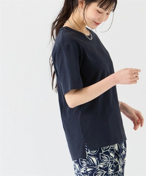 nissen(ニッセン)の「綿100%汗染みしにくいクルーネック5分袖Tシャツ<大きいサイズ有>(Tシャツ/カットソー・レディース・ダークグリーン/カーキ/ブラック/モカ/ピンク/イエロー/ネイビー/オフホワイト・3L/L/LL/S/M)」の20枚目の写真