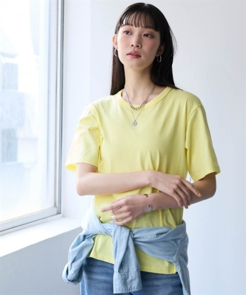 nissen(ニッセン)の「綿100%汗染みしにくいクルーネック5分袖Tシャツ<大きいサイズ有>(Tシャツ/カットソー・レディース・ダークグリーン/カーキ/ブラック/モカ/ピンク/イエロー/ネイビー/オフホワイト・3L/L/LL/S/M)」の22枚目の写真