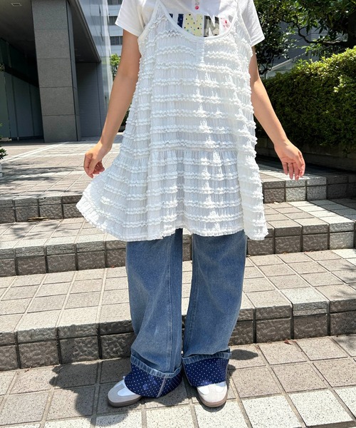 WC(ダブル シー)の「ドット折り返しデニムパンツ(デニムパンツ・レディース・ブラック系その他/ブルー系その他・FREE)」の14枚目の写真